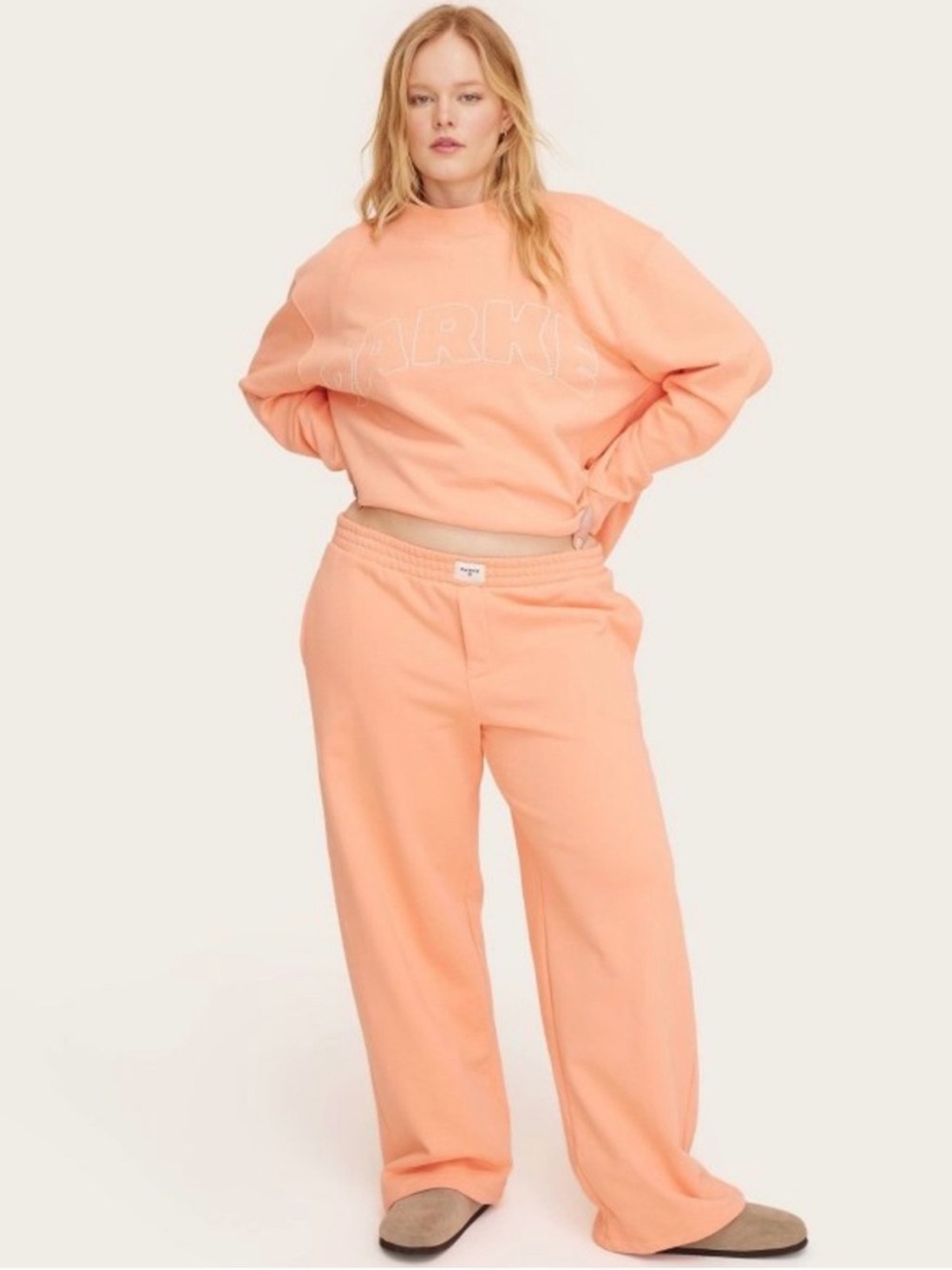 NEW WOTH TAGS PARKE X TARGET NEON Peach Wide-Leg Sweatpants with Elastic Waist M